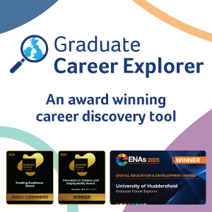 A banner showing the Graduate Careers Explorer logo and some awards logos