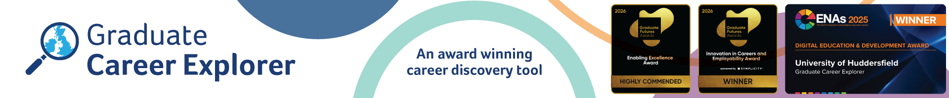 A banner showing the Graduate Careers Explorer logo and some awards logos