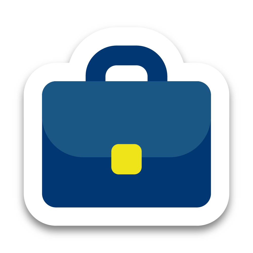 An emoji image of a briefcase
