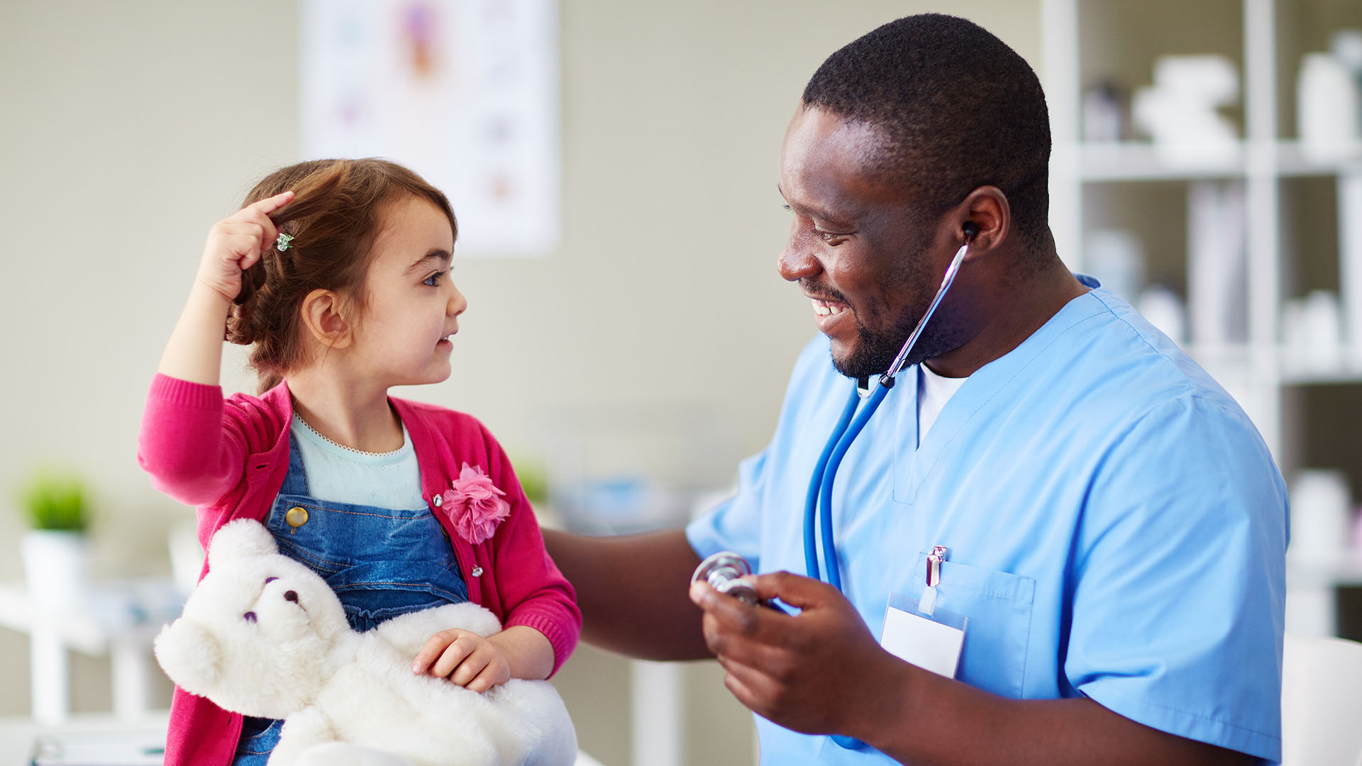 Child getting vitals checked