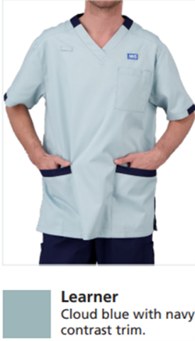 An image showing the National Uniform for a learner or student in the NHS