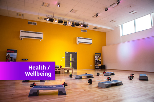 Image of a fitness suite with a wellbeing tag